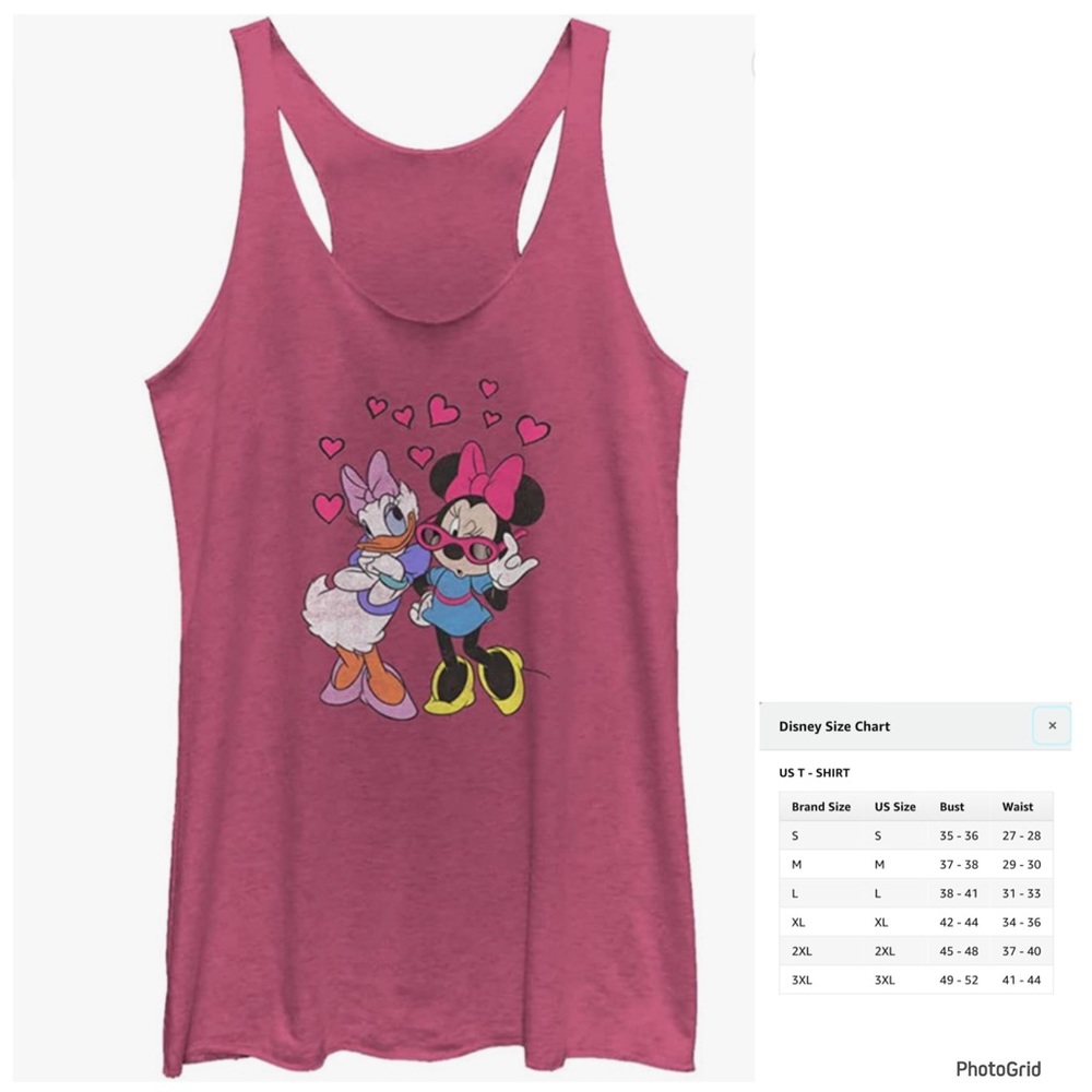 Disney XL Minnie Mouse and Daisy Duck racerback tank top NWOT